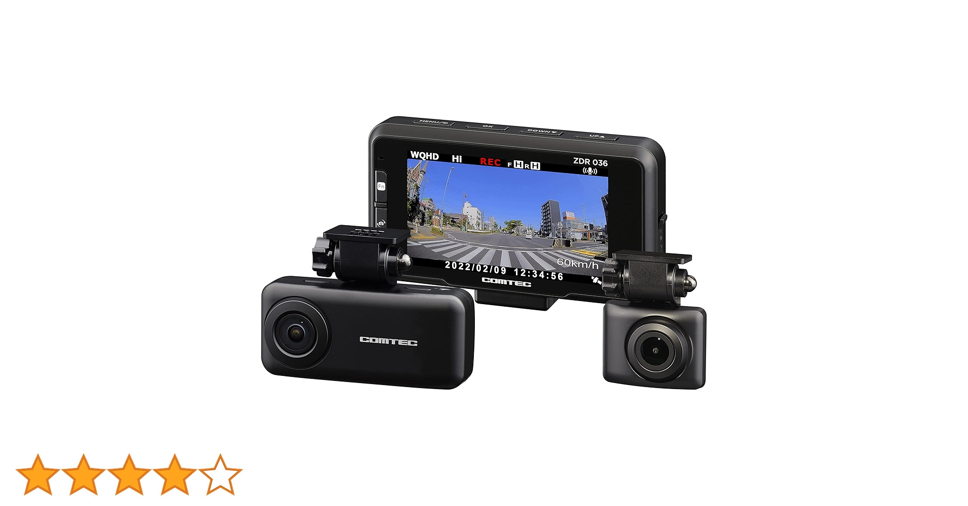 Amazon | コムテック 車用 前後2カメラ ドライブレコーダー ZDR036